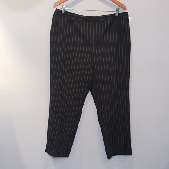 Peter Nygard Petites Cropped Pinstriped Pants Trousers Suiting Office 14P - Picture 11 of 11